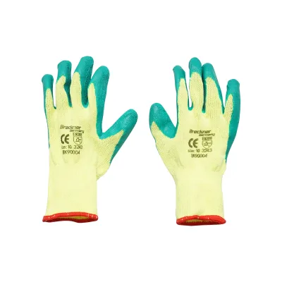Guanti da lavoro in cotone lattice giallo-verde taglia 10 Breckner Germany - immagine 2