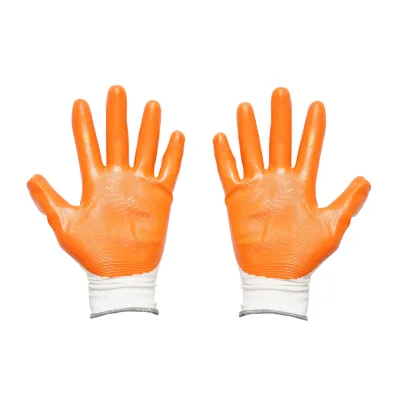 Guanti da lavoro in gomma sintetica bianco-arancio taglia 9 Breckner Germany - immagine 3