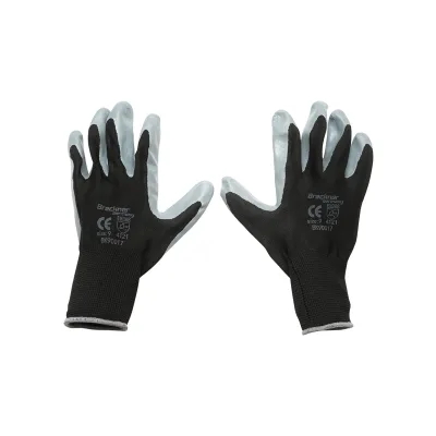 Guanti da lavoro in gomma sintetica nero-grigio taglia 9 Breckner Germany - immagine 2