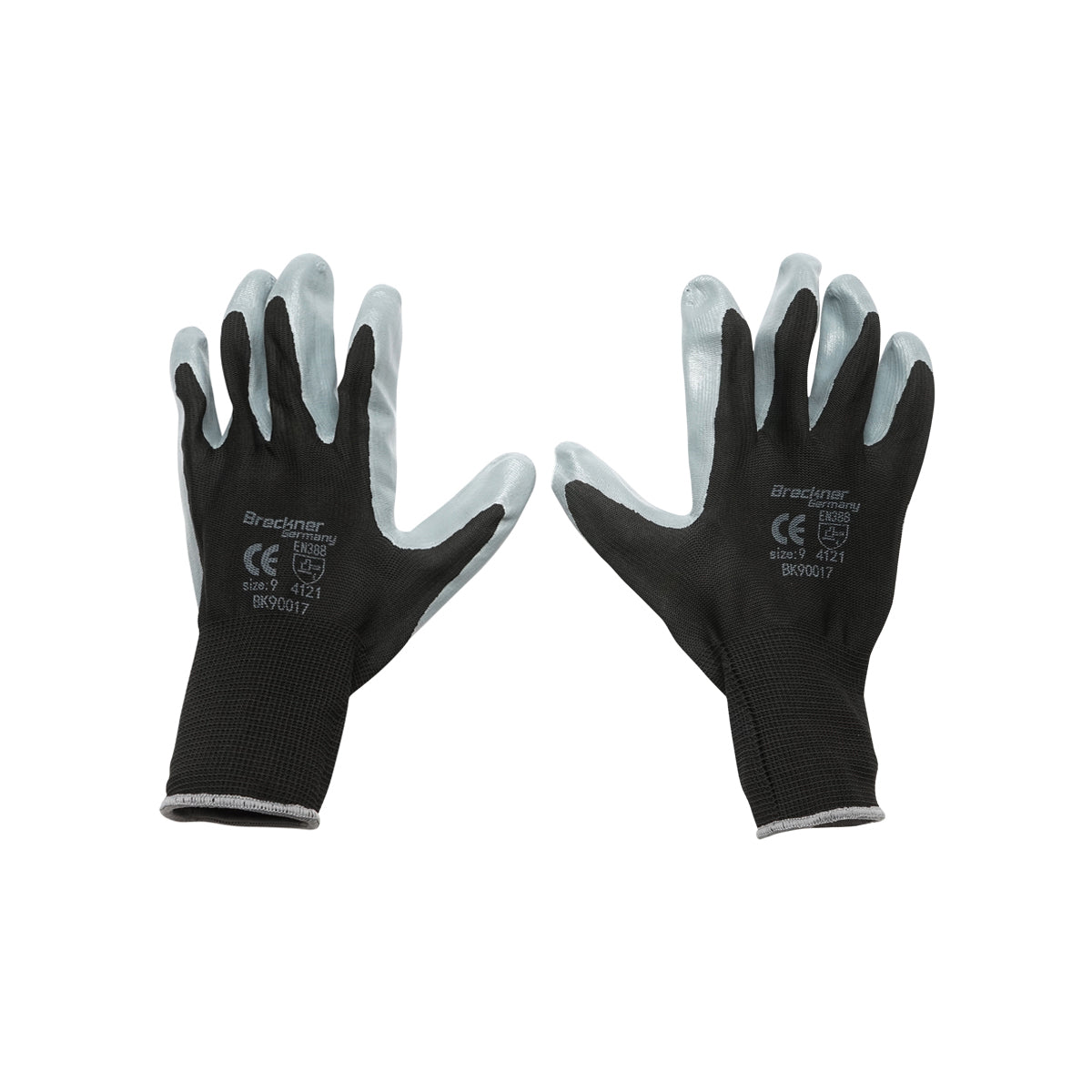 Guanti da lavoro in gomma sintetica nero-grigio taglia 9 Breckner Germany - immagine 2