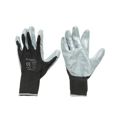 Guanti da lavoro in gomma sintetica nero-grigio taglia 9 Breckner Germany