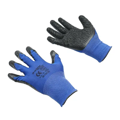 Guanti da lavoro in lattice e poliestere nero-blu taglia 10 Breckner Germany - immagine 2