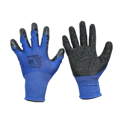 Guanti da lavoro in lattice e poliestere nero-blu taglia 10 Breckner Germany