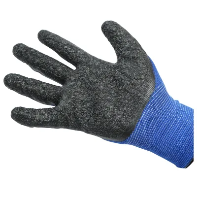 Guanti da lavoro in lattice e poliestere nero-blu taglia 10 Breckner Germany - immagine 3