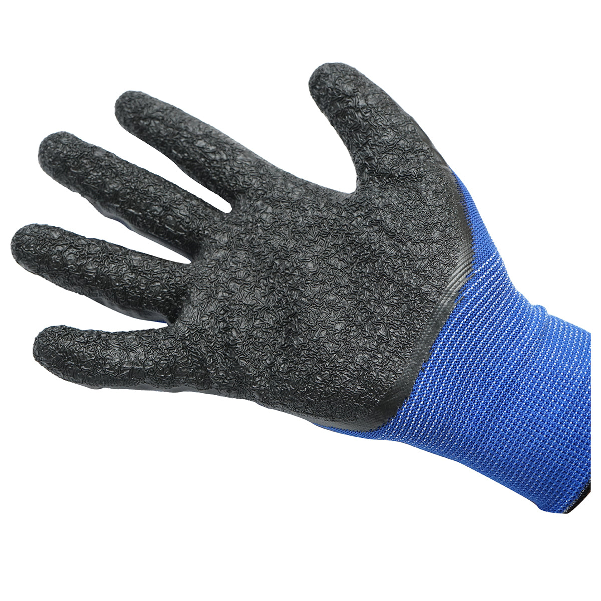 Guanti da lavoro in lattice e poliestere nero-blu taglia 10 Breckner Germany - immagine 3