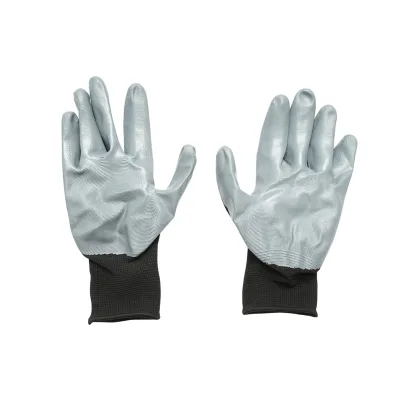 Guanti da lavoro in nitrile gommato sintetico nero-grigio taglia 10 Breckner Germany - immagine 3