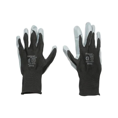 Guanti da lavoro in nitrile gommato sintetico nero-grigio taglia 10 Breckner Germany - immagine 2