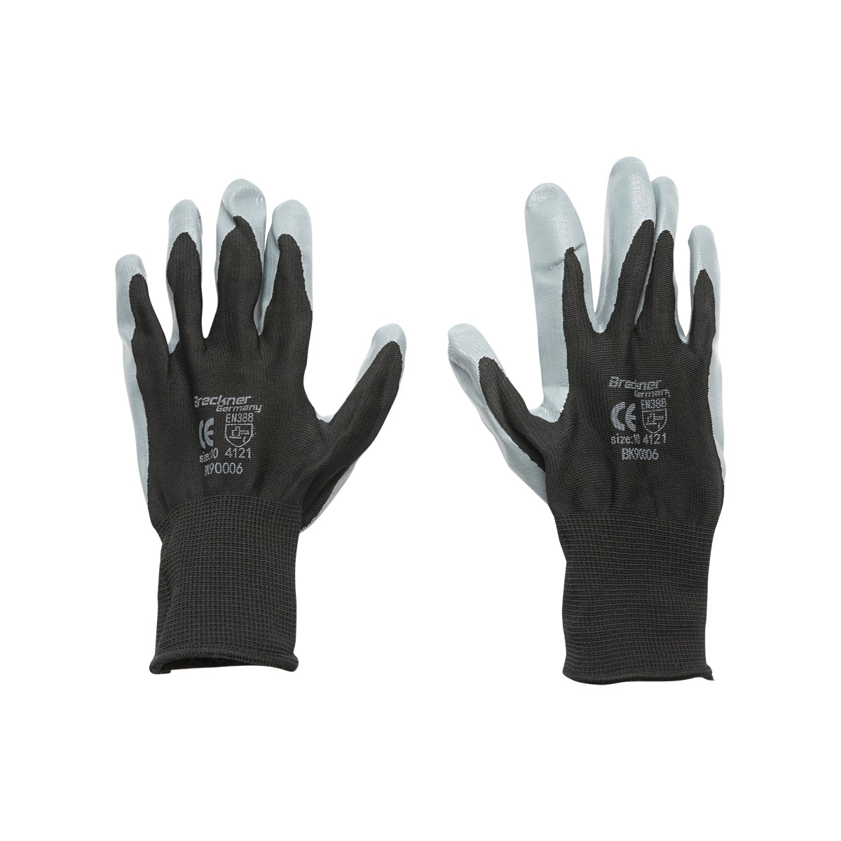 Guanti da lavoro in nitrile gommato sintetico nero-grigio taglia 10 Breckner Germany - immagine 2
