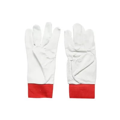 Guanti da lavoro in pelle di capra bianco-rosso n° 10 - immagine 3