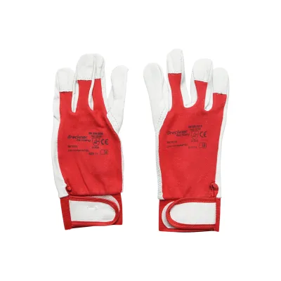 Guanti da lavoro in pelle di capra bianco-rosso N° 11 - immagine 2