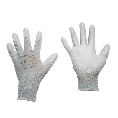 Guanti da lavoro in poliestere con immersione in PU grigio taglia 10 Breckner Germany