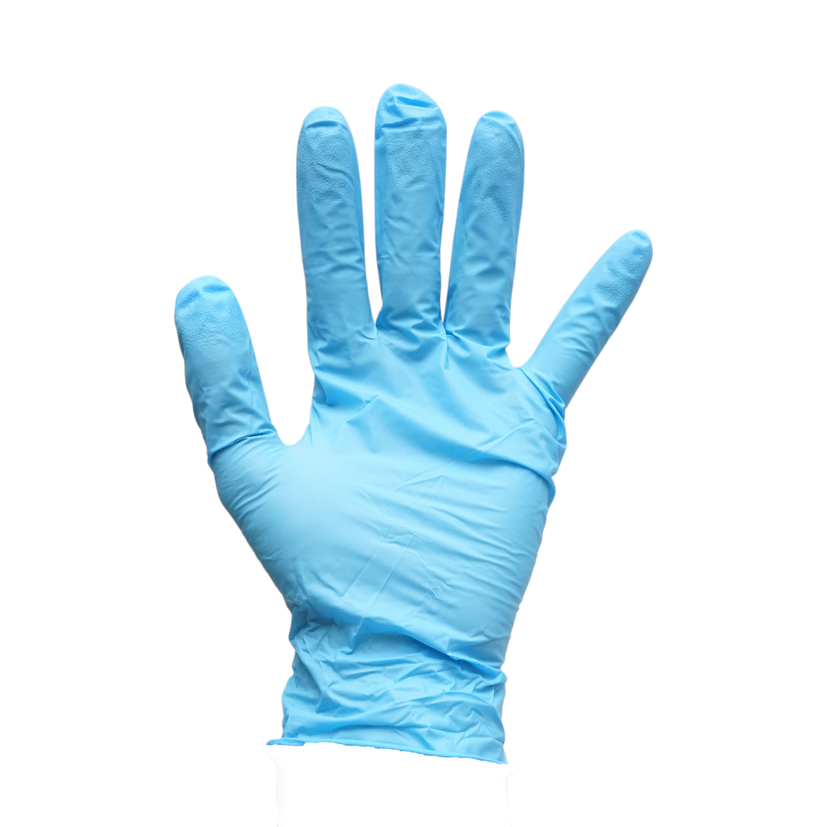 Guanti in nitrile blu senza polvere con texture antiscivolo sulle dita, taglia L 100 pezzi/scatola - immagine 2