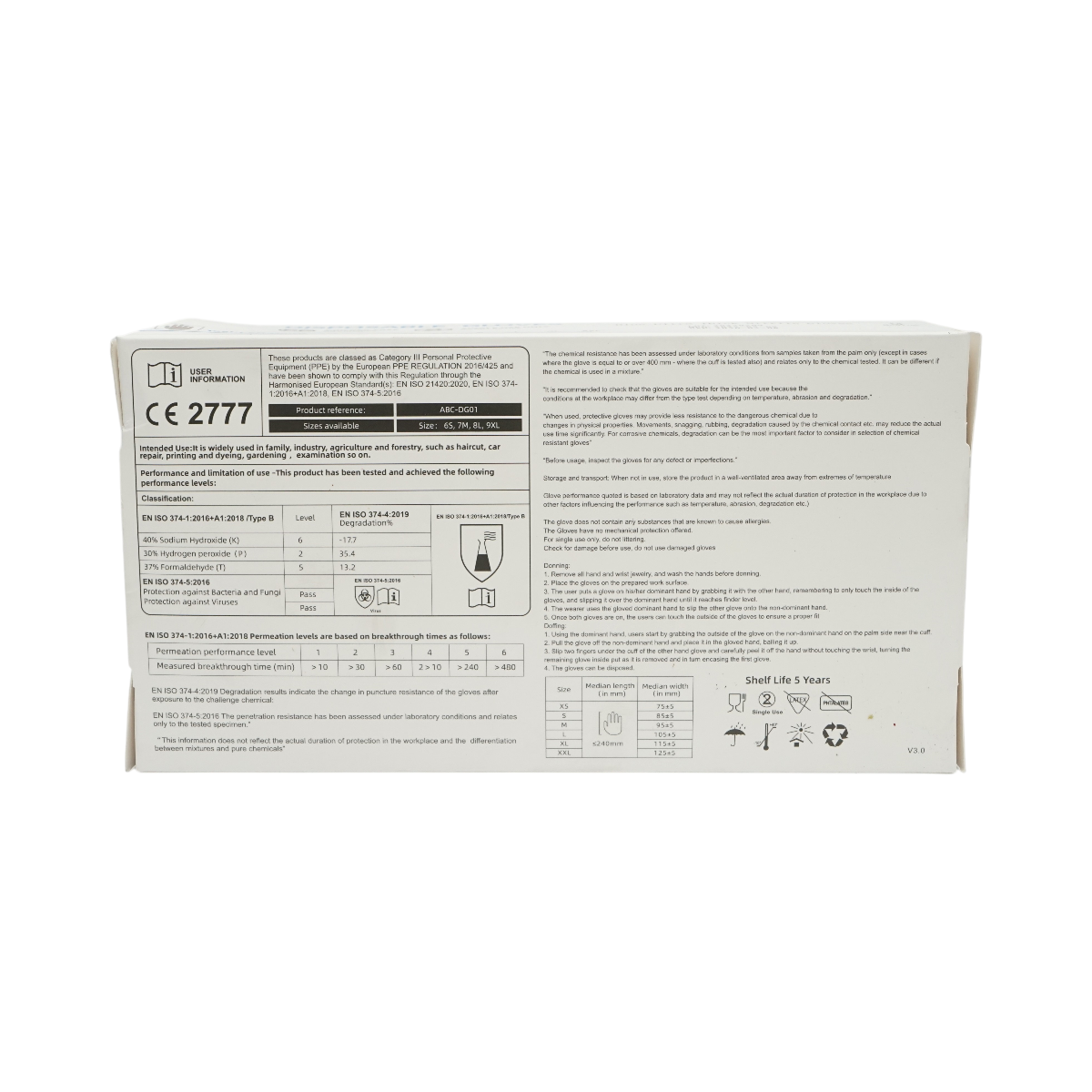 Guanti in nitrile blu senza polvere con texture antiscivolo sulle dita, taglia M 100 pezzi/scatola - immagine 5
