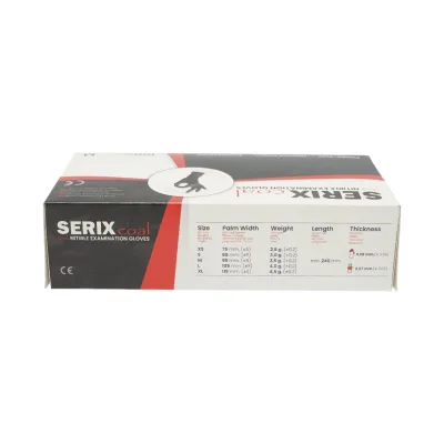 Guanti in nitrile neri senza polvere con texture antiscivolo sulle dita, taglia M 100 pezzi/scatola - immagine 2