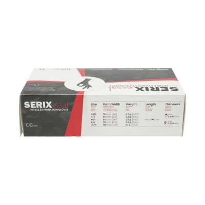 Guanti in nitrile neri senza polvere con texture antiscivolo sulle dita, taglia XL 100 pezzi/scatola - immagine 2