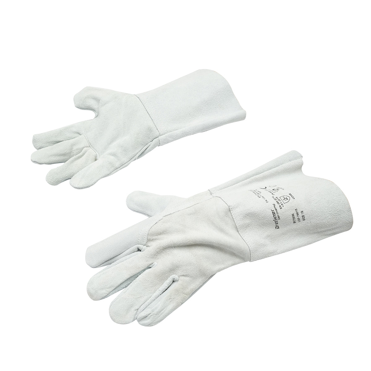 Guanti per saldatura in pelle bovina, polsino protettivo 15 cm, lunghezza 35 cm, taglia 10 Breckner Germany - immagine 2