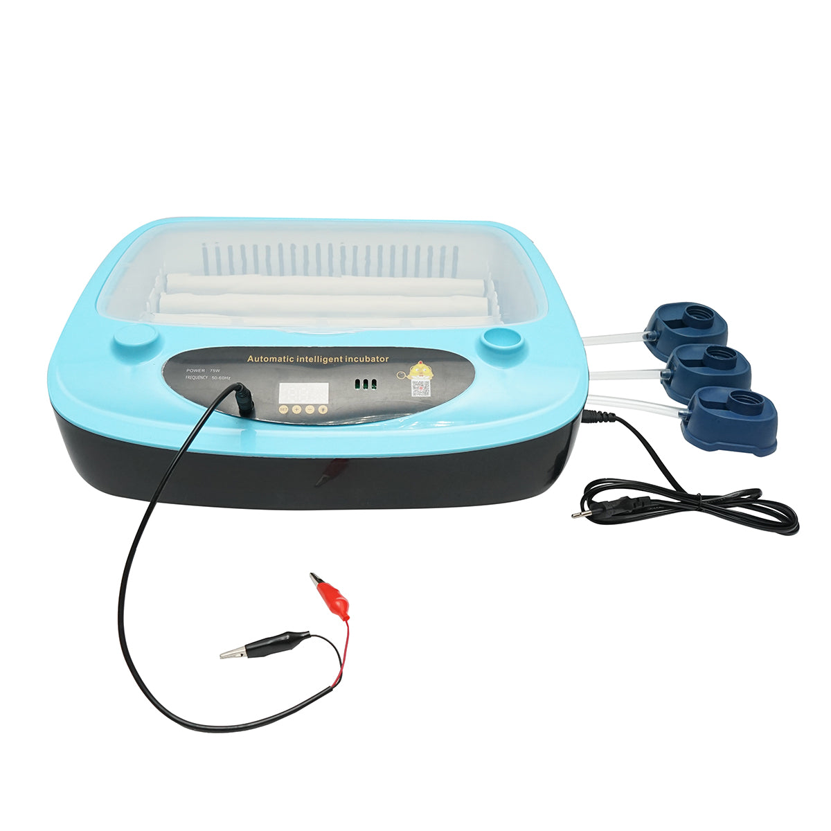Incubatrice automatica 24 uova 75W, 12V-220V con rotazione automatica, controllo temperatura e umidità, display digitale