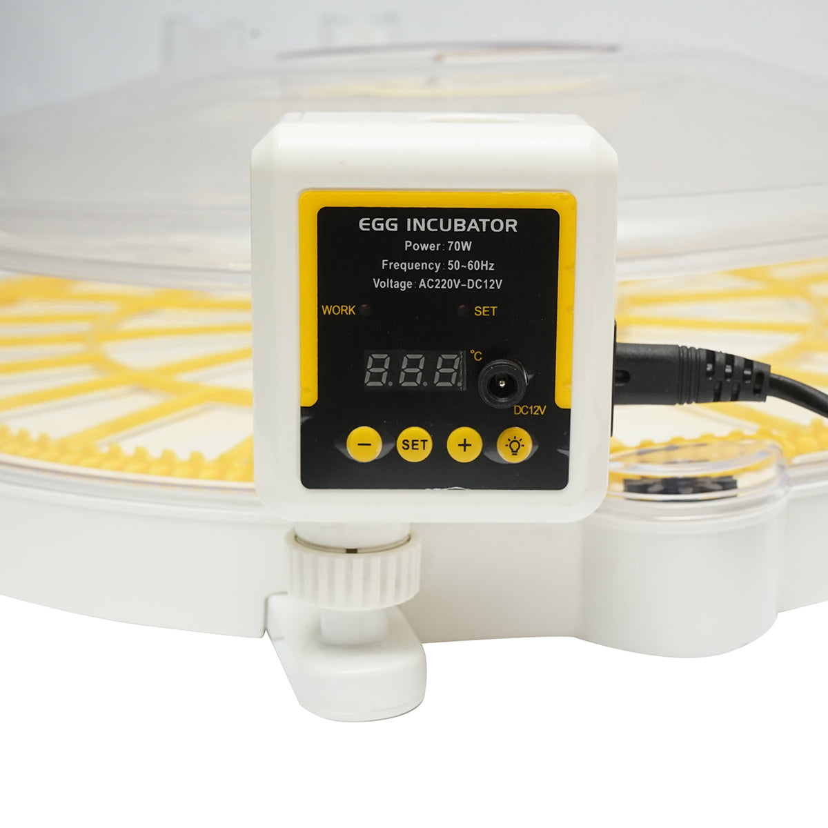 Incubatrice automatica 35 uova 70W, 12V-220V con rotazione automatica, controllo temperatura e umidità, display digitale - immagine 5