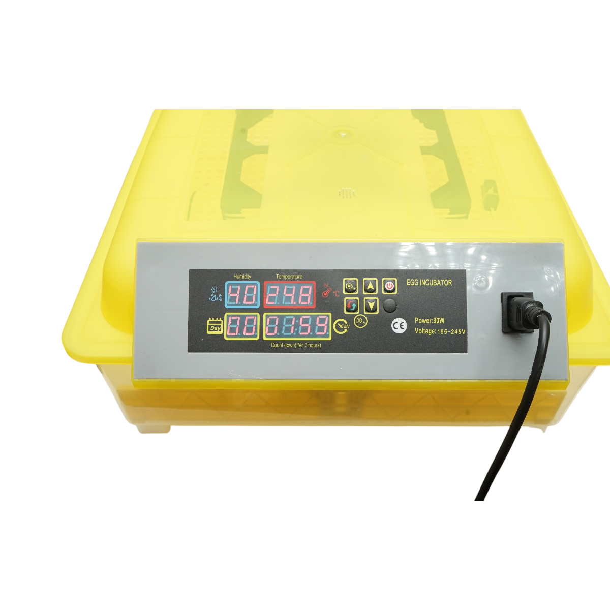 Incubatrice automatica 48 uova 80W, 12V-220V con rotazione automatica, controllo temperatura e umidità, display digitale - immagine 4