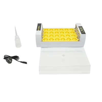 Incubatrice automatica per 24 uova, 60W, 220V, rotazione automatica, controllo della temperatura e umidità, display elettronico, vassoio illuminato a LED - immagine 2