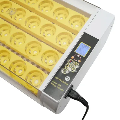 Incubatrice automatica per 24 uova, 60W, 220V, rotazione automatica, controllo della temperatura e umidità, display elettronico, vassoio illuminato a LED - immagine 4