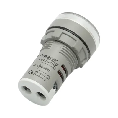 Indicatore di frequenza digitale amperometro LED bianco 0-99Hz Ø 22mm Breckner Germany - immagine 3