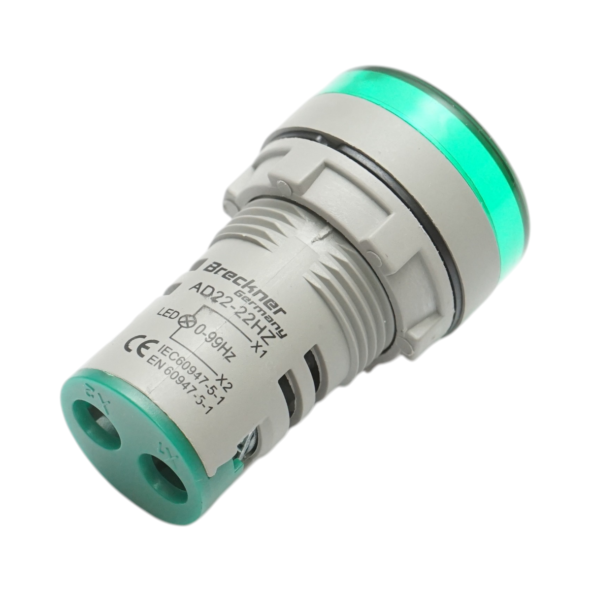 Indicatore di frequenza digitale amperometro LED verde 0-99Hz Ø 22mm Breckner Germany - immagine 3