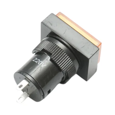 Indicatore di segnale industriale LED giallo 220V Ø 16mm quadrato Breckner Germany - immagine 3