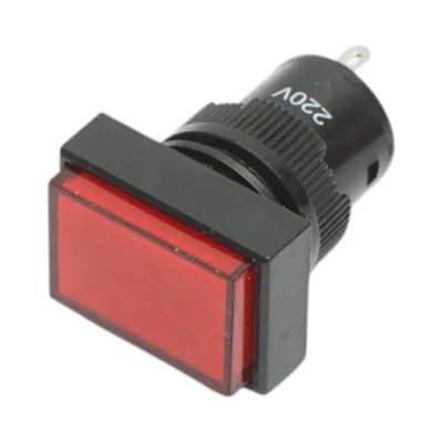 Indicatore di segnale industriale LED rosso 220V Ø 16mm quadrato Breckner Germany - immagine 2