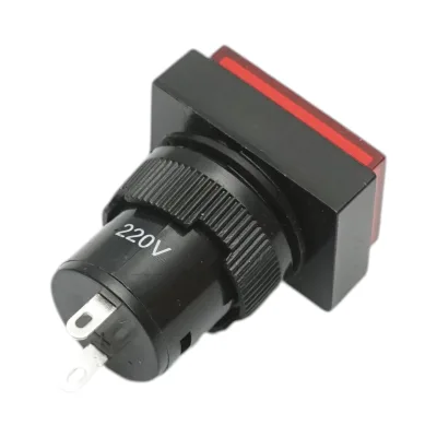 Indicatore di segnale industriale LED rosso 220V Ø 16mm quadrato Breckner Germany - immagine 3