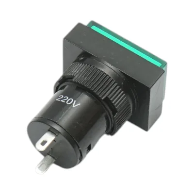 Indicatore di segnale industriale LED verde 220V Ø 16mm quadrato Breckner Germany - immagine 3
