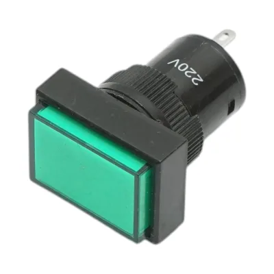 Indicatore di segnale industriale LED verde 220V Ø 16mm quadrato Breckner Germany - immagine 2