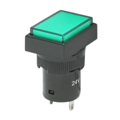 Indicatore di segnale industriale LED verde 24V Ø 16mm quadrato Breckner Germany