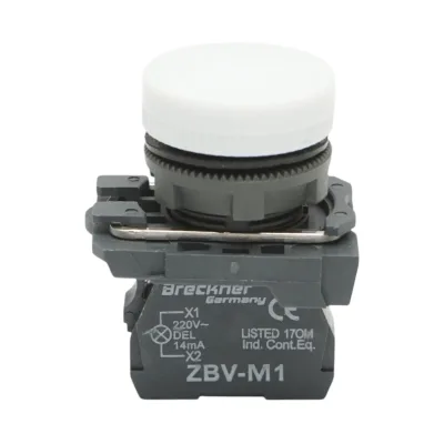 Indicatore di segnale LED bianco 1NO+1NC, 220V, 14mA, TB5 Breckner Germany