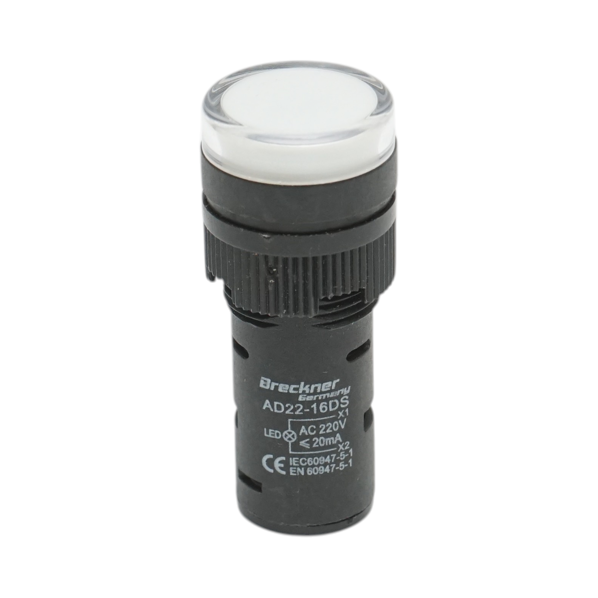 Indicatore di segnale LED bianco 220V AC 16mm Breckner Germany