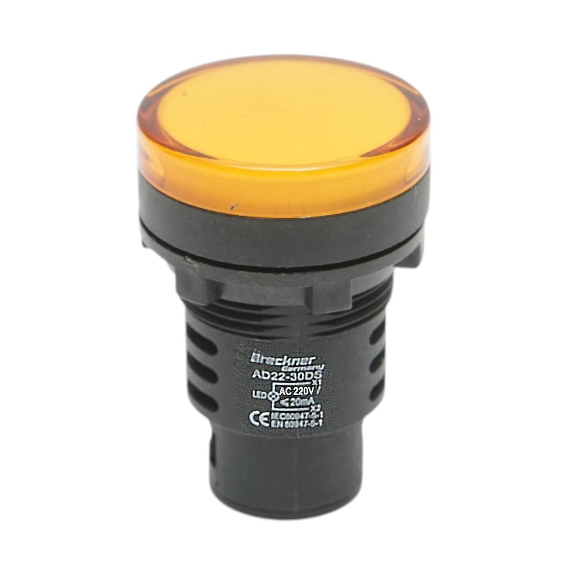 Indicatore di segnale LED giallo 220V AC 30mm Breckner Germany