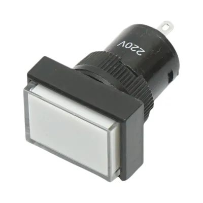Indicatore di segnale LED industriale bianco 220V Ø 16mm quadrato Breckner Germany - immagine 2