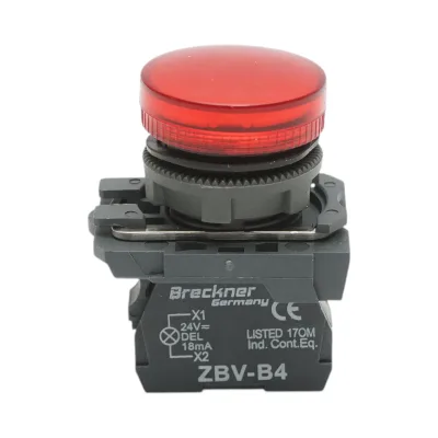 Indicatore di segnale LED rosso 1NO+1NC, 24V, 18mA, TB5 Breckner Germany