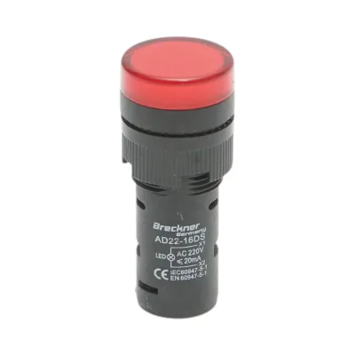 Indicatore di segnale LED rosso 220V AC 16mm Breckner Germany