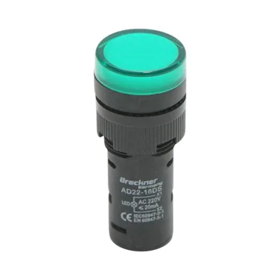 Indicatore di segnale LED verde 220V AC 16mm Breckner Germany