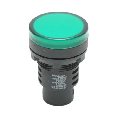 Indicatore di segnale LED verde 220V AC 30mm Breckner Germany
