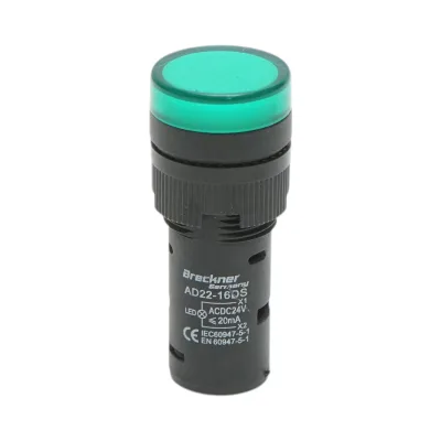 Indicatore di segnale LED verde 24V AC/DC 16mm Breckner Germany