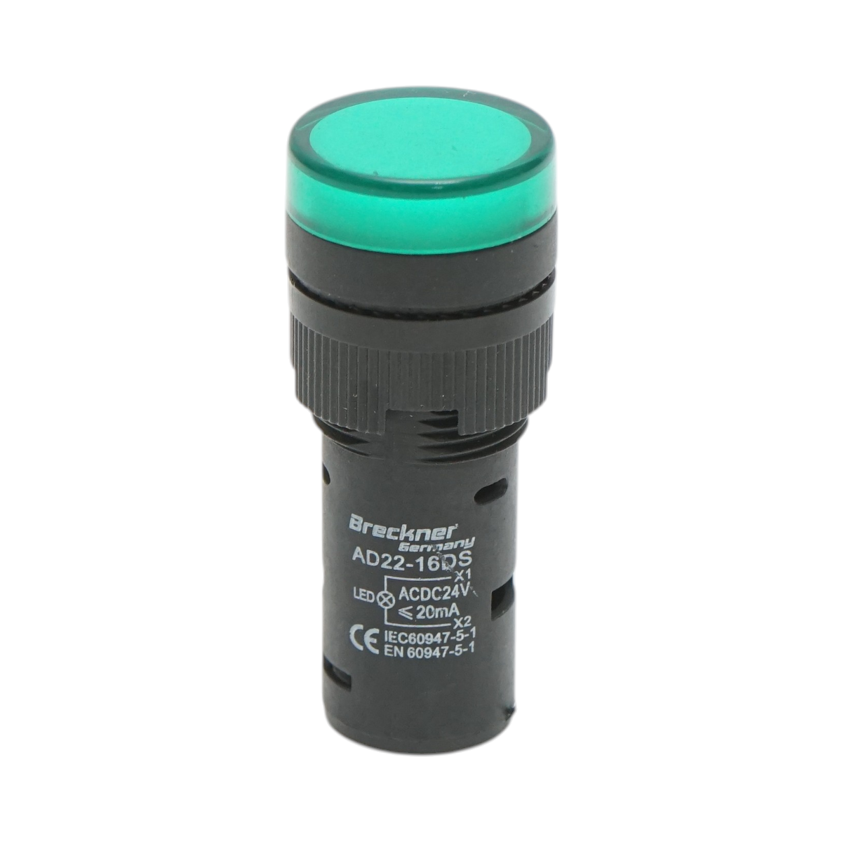 Indicatore di segnale LED verde 24V AC/DC 16mm Breckner Germany