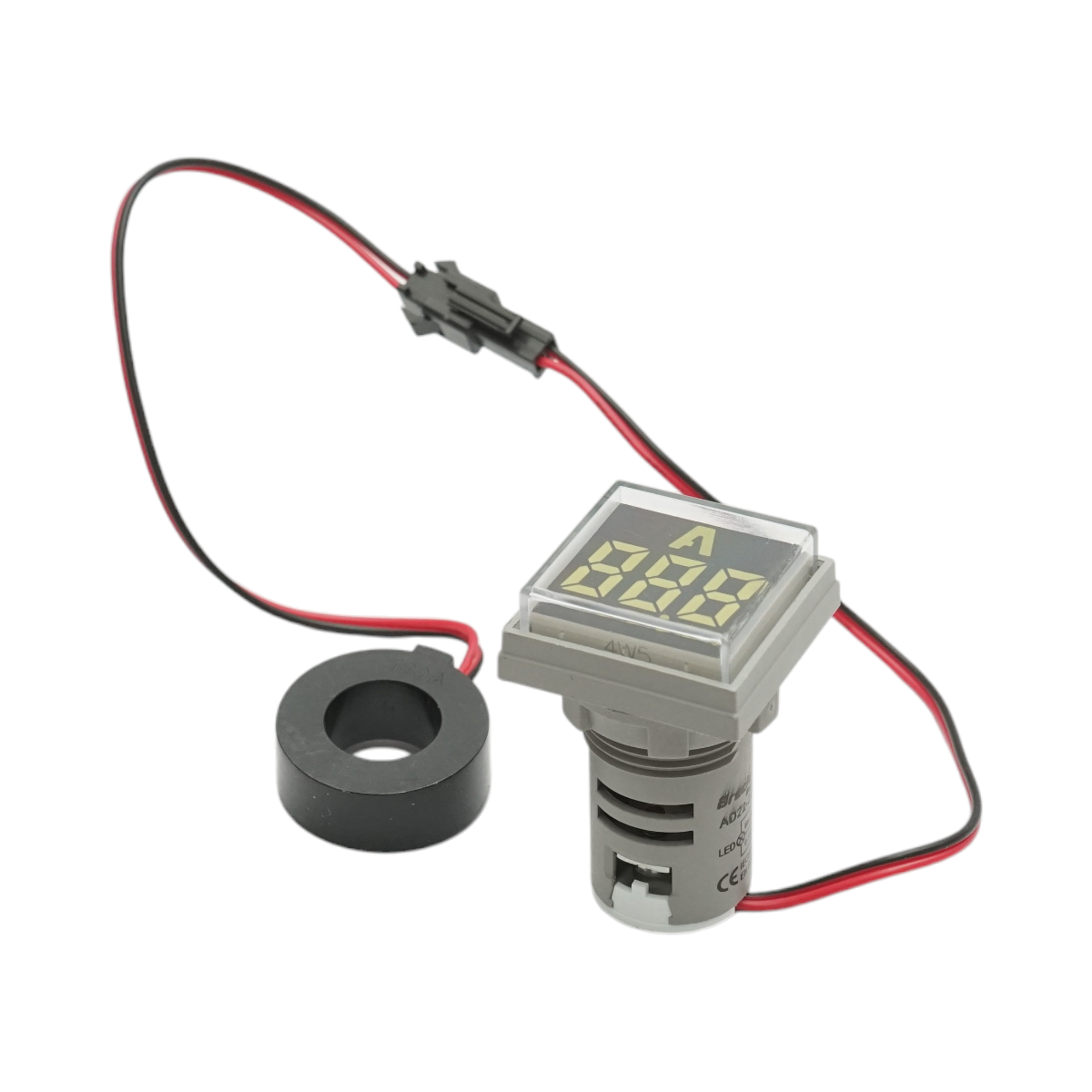Indicatore digitale amperometro a LED bianco 0-100A, 220V/380V Ø 22mm Breckner Germany