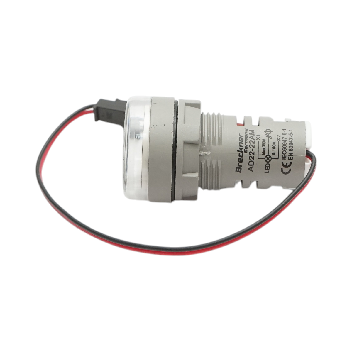 Indicatore digitale amperometro a LED bianco 0-100A, 220V/380V Ø 22mm Breckner Germany - immagine 4