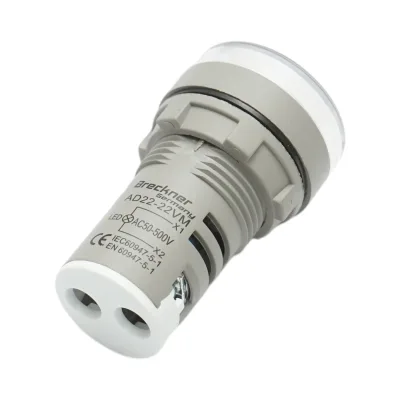 Indicatore digitale amperometro a LED bianco 50-500V AC Ø 22mm Breckner Germany - immagine 4