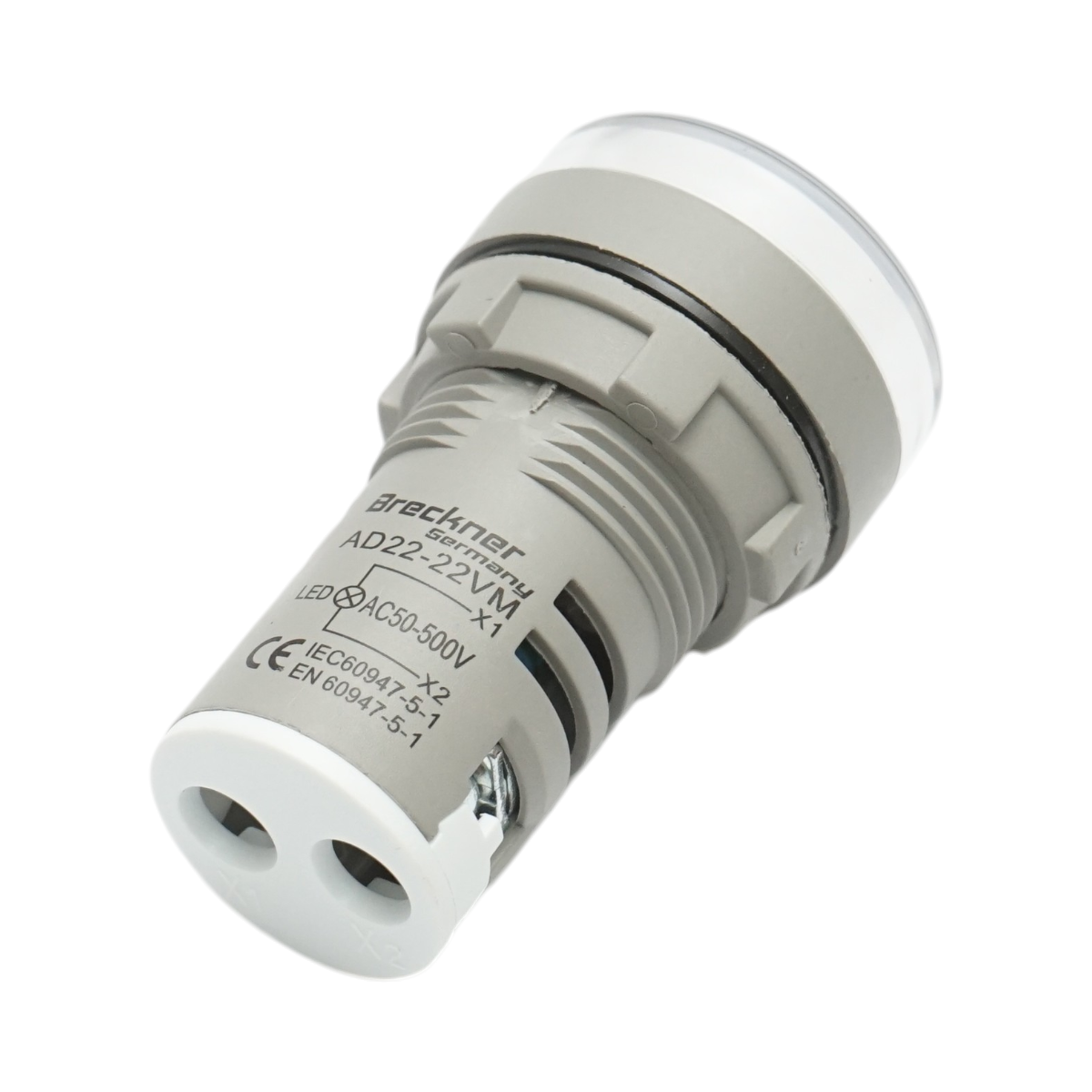 Indicatore digitale amperometro a LED bianco 50-500V AC Ø 22mm Breckner Germany - immagine 4