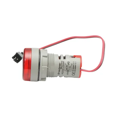 Indicatore digitale amperometro a LED rosso 0-100A, 220V/380V Ø 22mm Breckner Germany - immagine 3