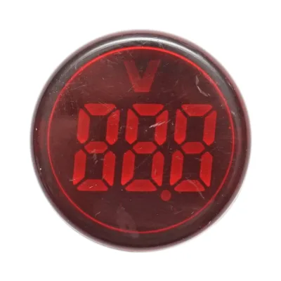 Indicatore digitale amperometro a LED rosso 50-500V AC Ø 22mm Breckner Germany - immagine 2