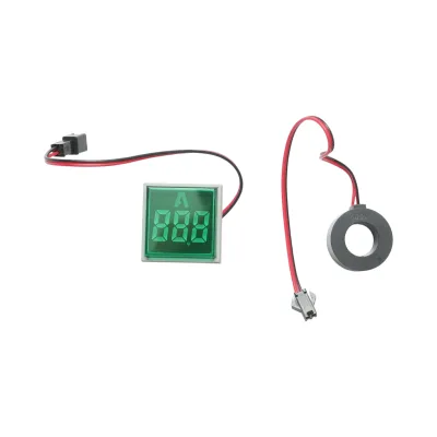 Indicatore digitale amperometro a LED verde 0-100A, 220V/380V Ø 22mm Breckner Germany - immagine 2